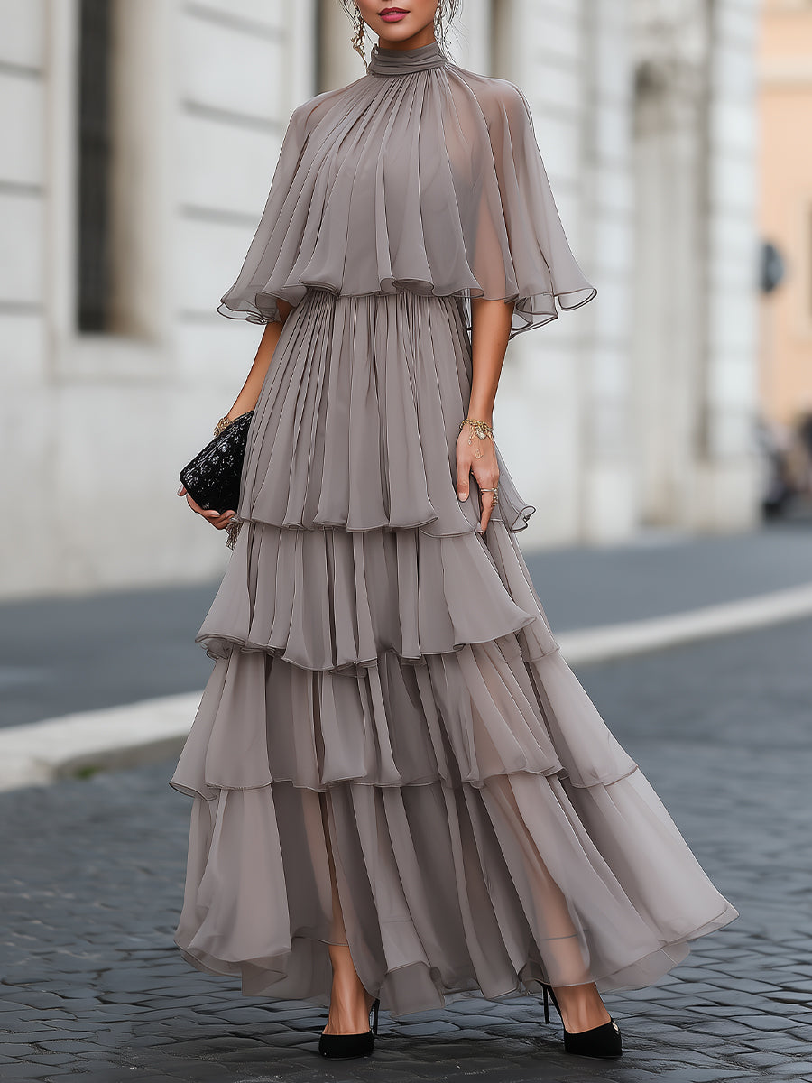 ae tiered pleated maxi dress Cape – Mooyius 30sale1hr-2126 Alice + Olivia one Style it as a Color:M-Burnt Orange