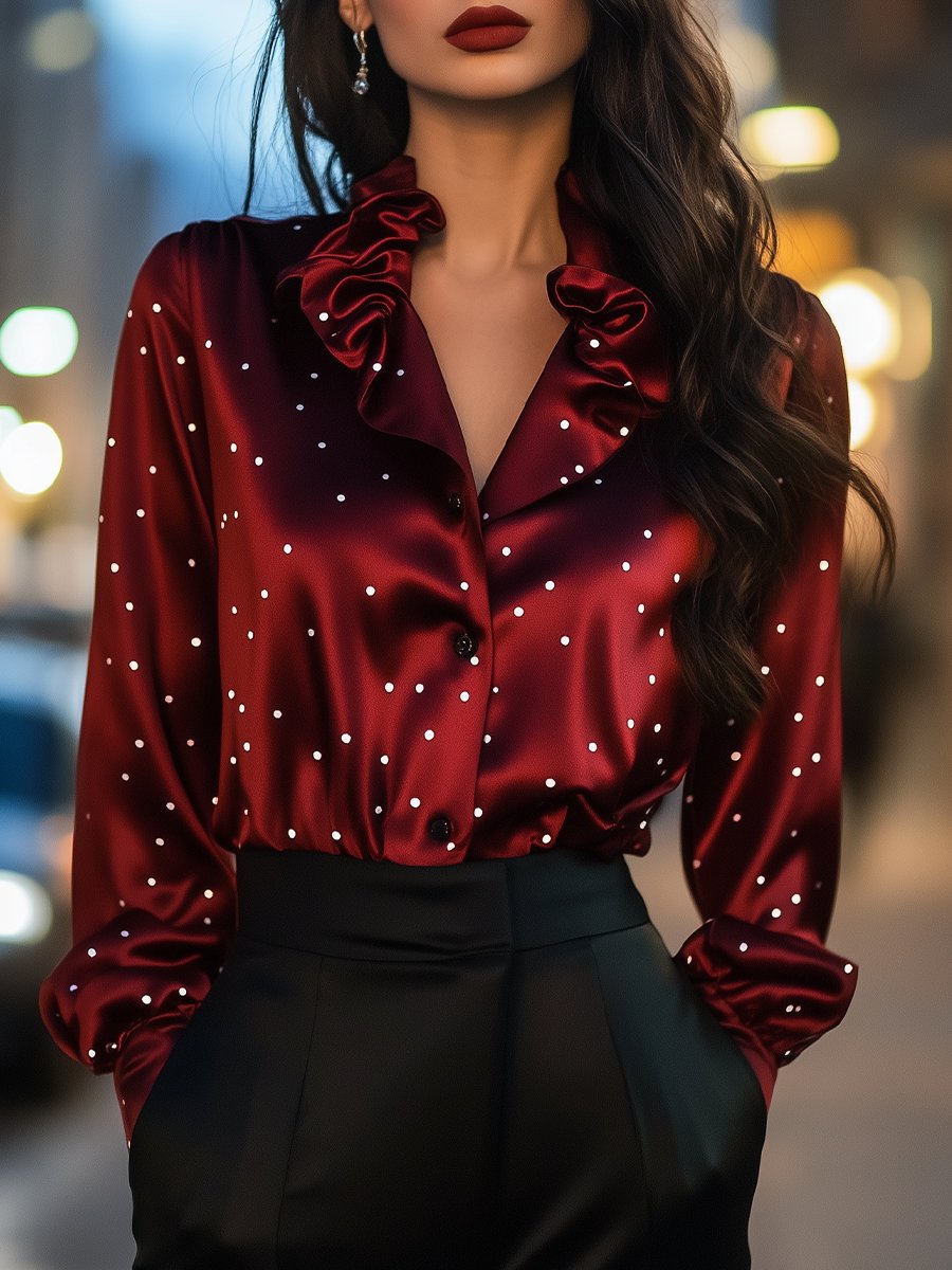 Dot Satin Blouse main image 1