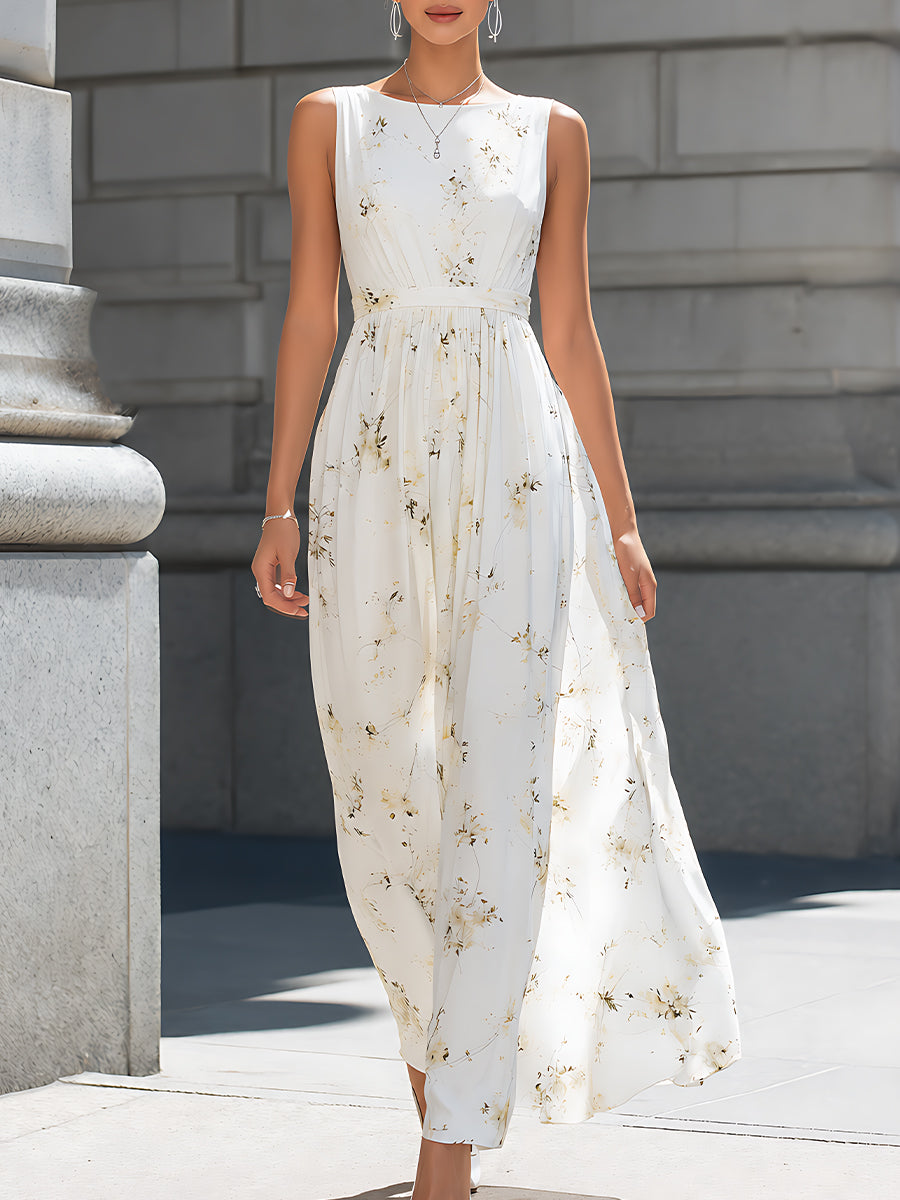 Elegant White Floral Maxi Dress