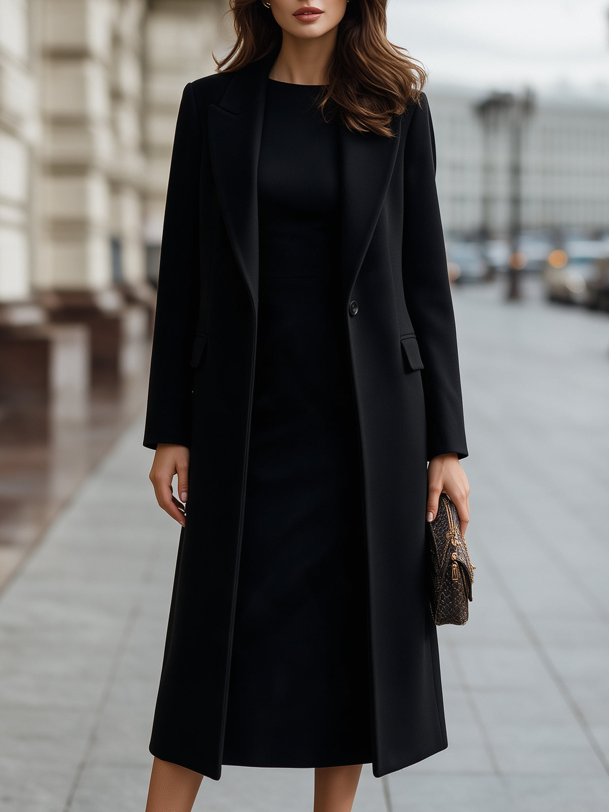 Longline Tailored Coat & Midi Dress Set