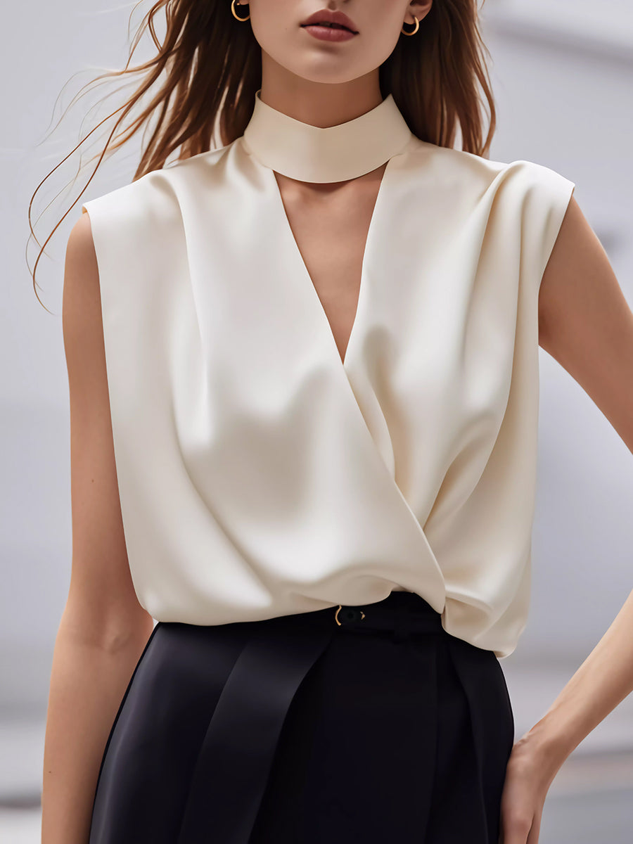 Chic Halter Wrap Shirt