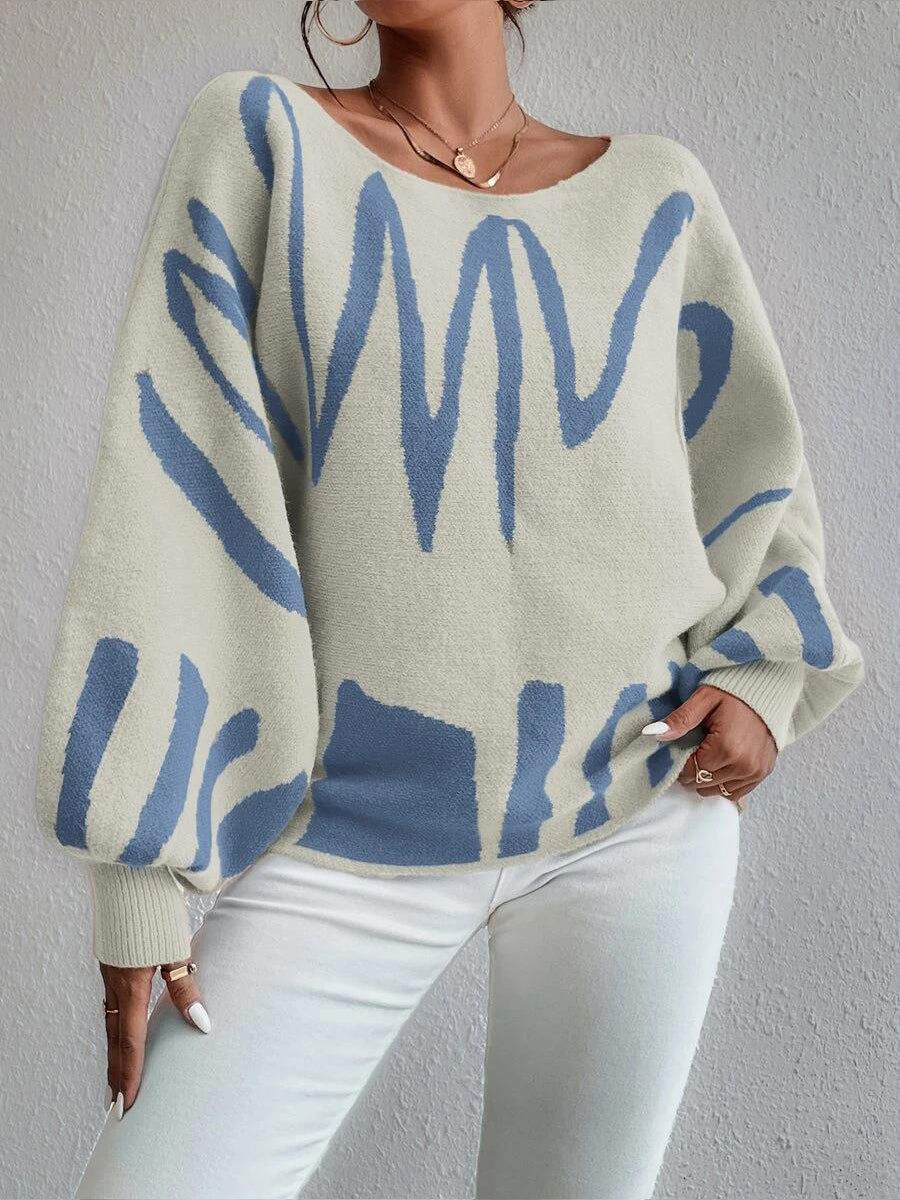 Loose Pullover Knitted Lantern Sleeve Sweater