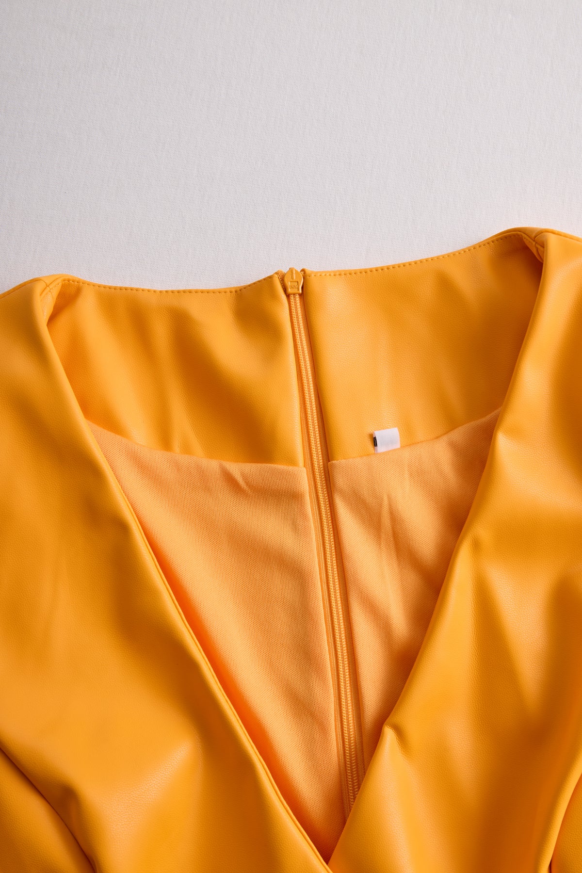 Bright Orange Faux Leather Bodycon Dress Mooyius Bright Orange Faux Leather Bodycon Dress Mooyius