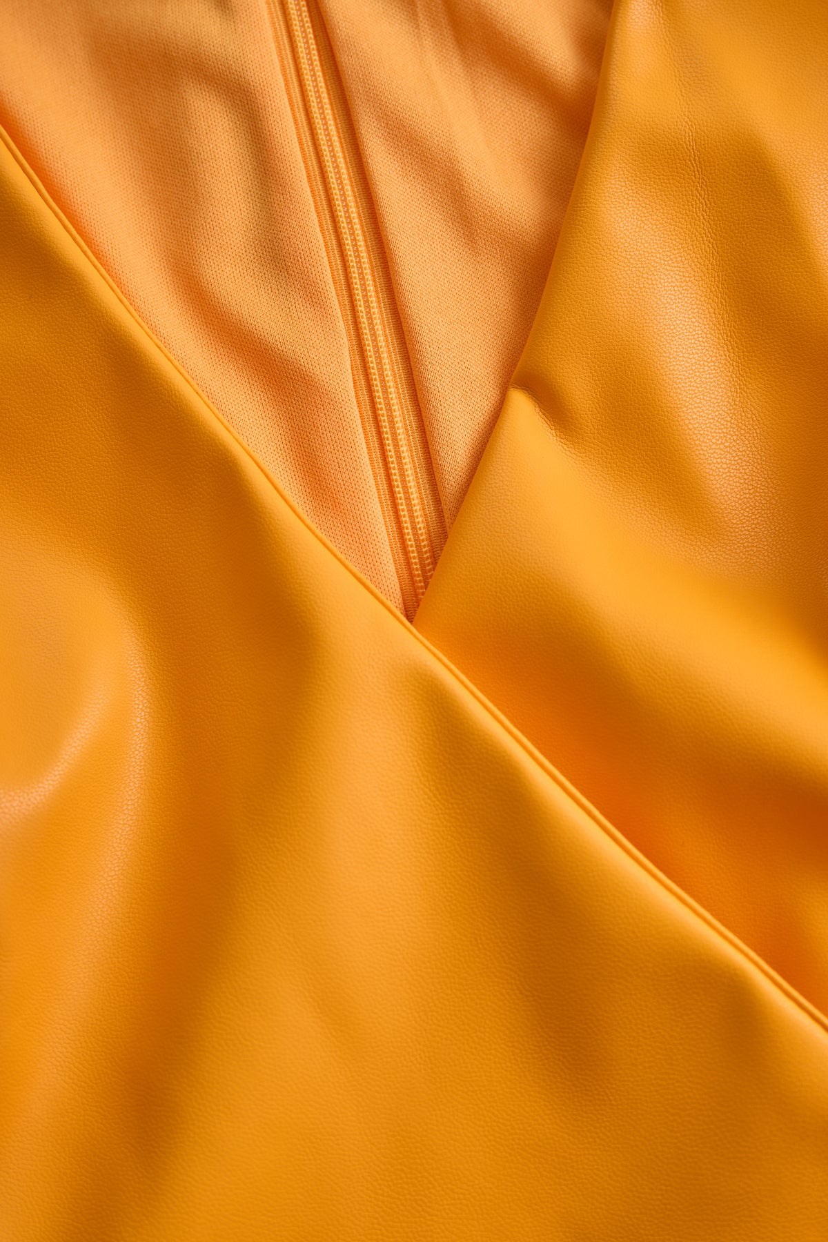 Bright Orange Faux Leather Bodycon Dress Mooyius Bright Orange Faux Leather Bodycon Dress Mooyius