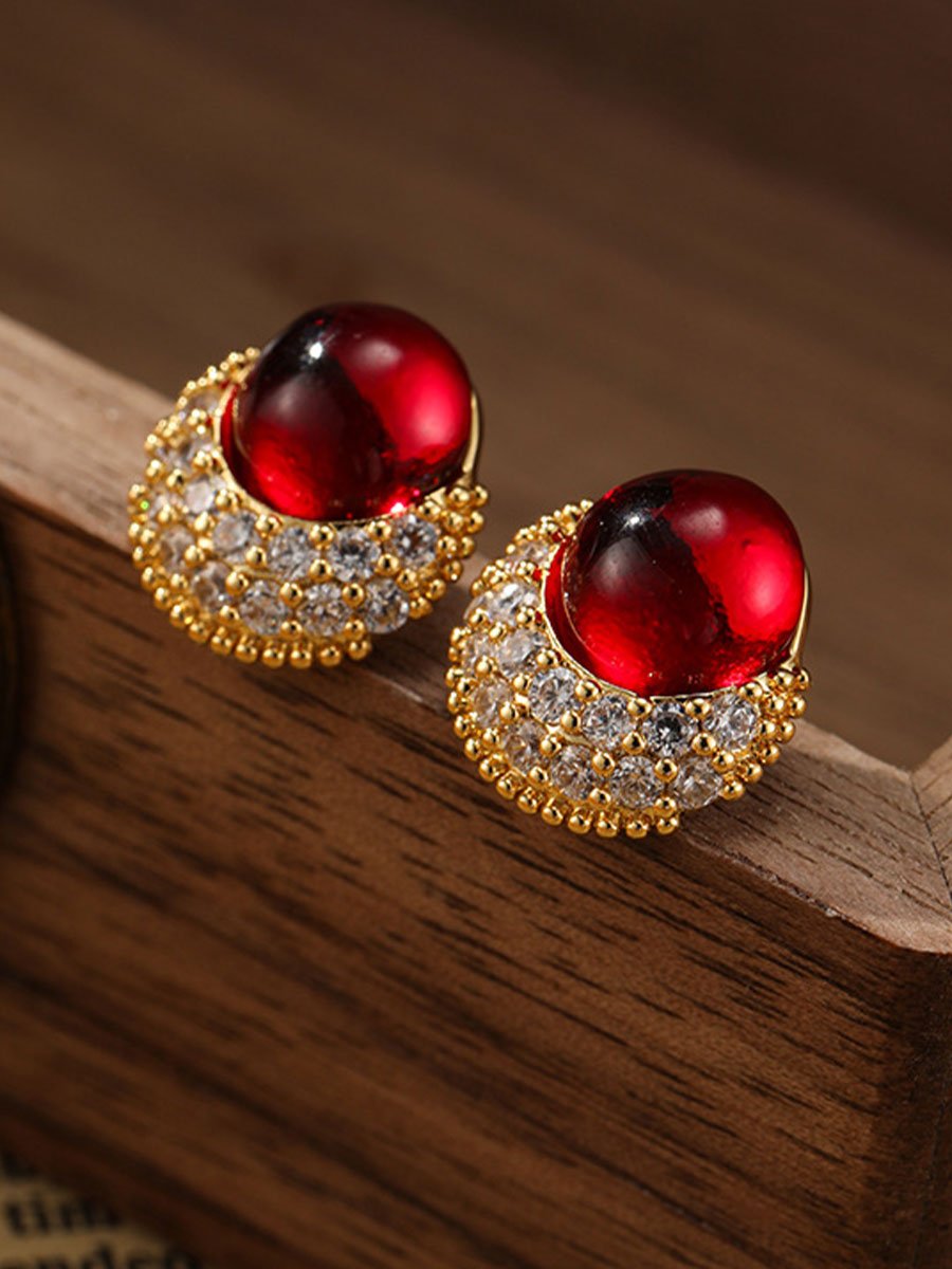 Red Stone Earrings