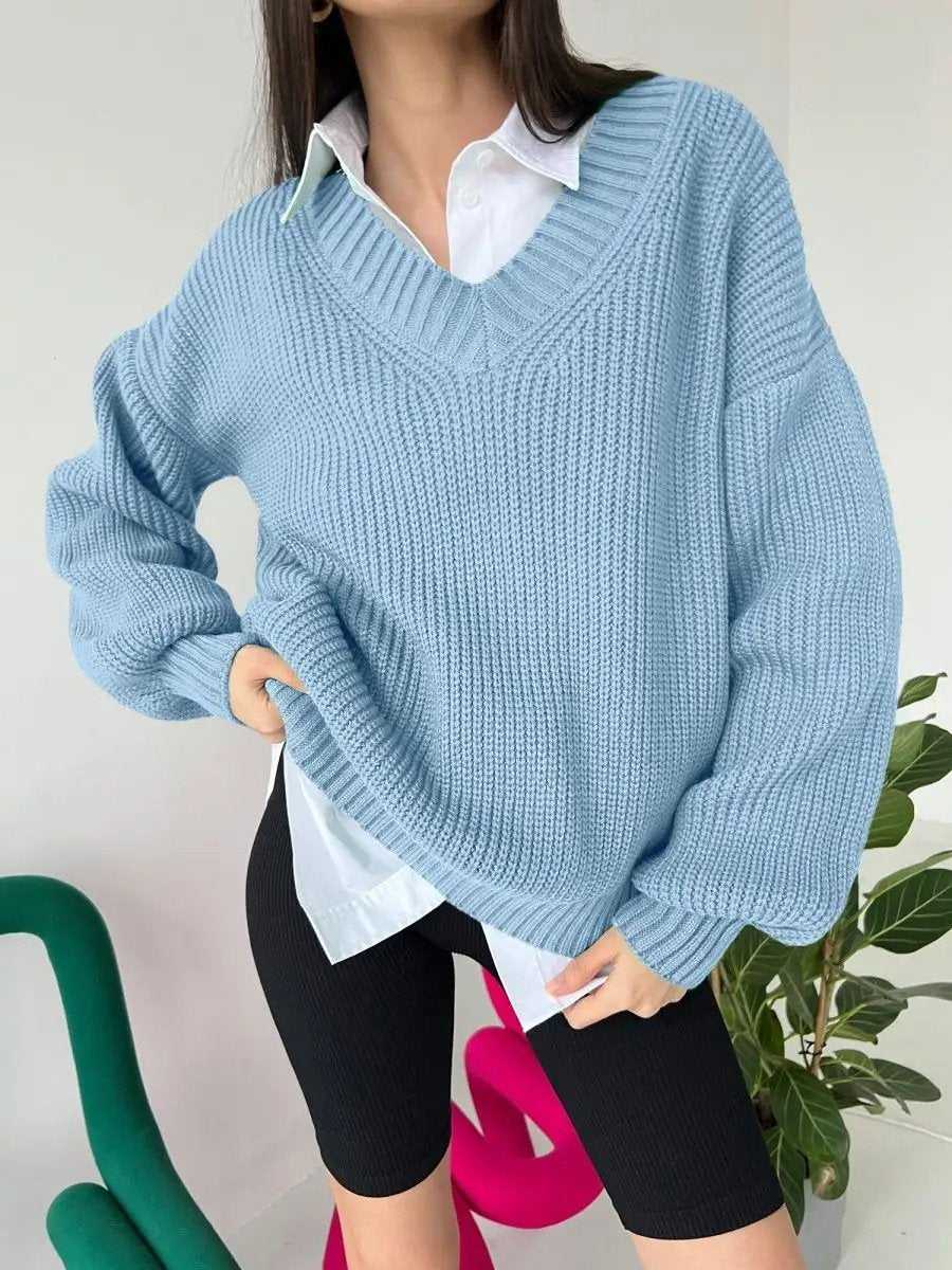 V-neck Sweater Available In Multiple Colors