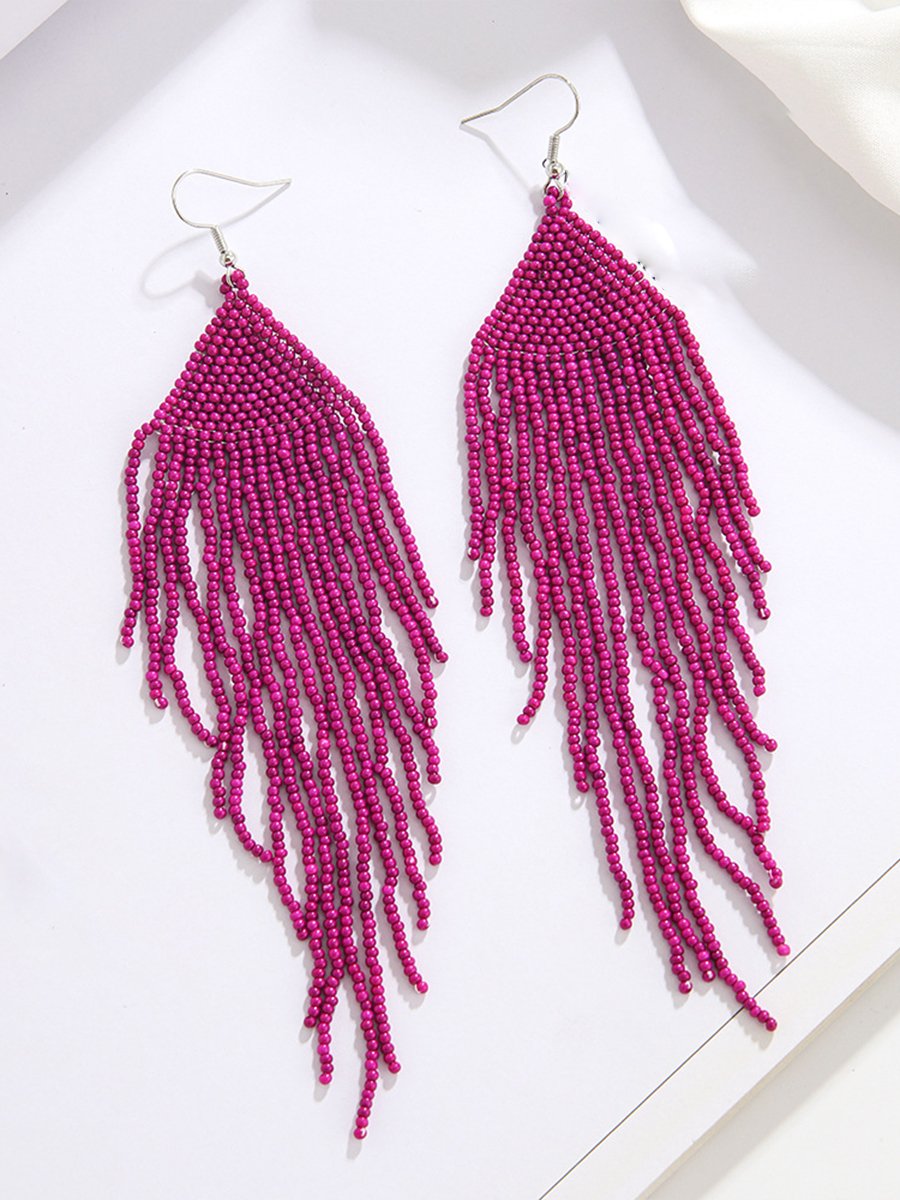 Bohemian Ethnic Style Handmade Rice Bead Earrings